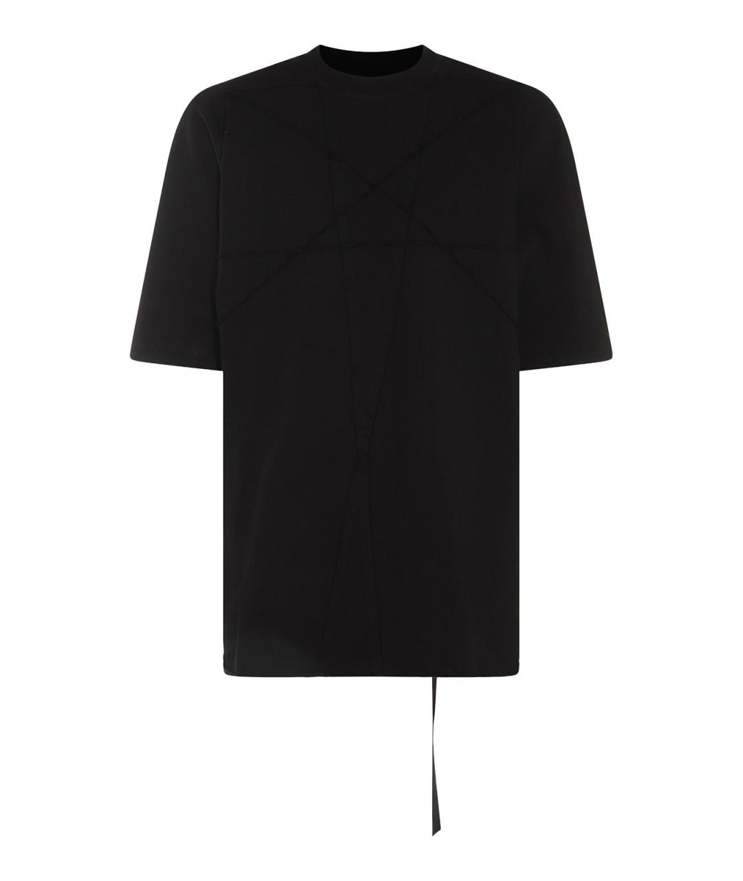 RICK OWENS Черная хлопковая футболка, фото 1