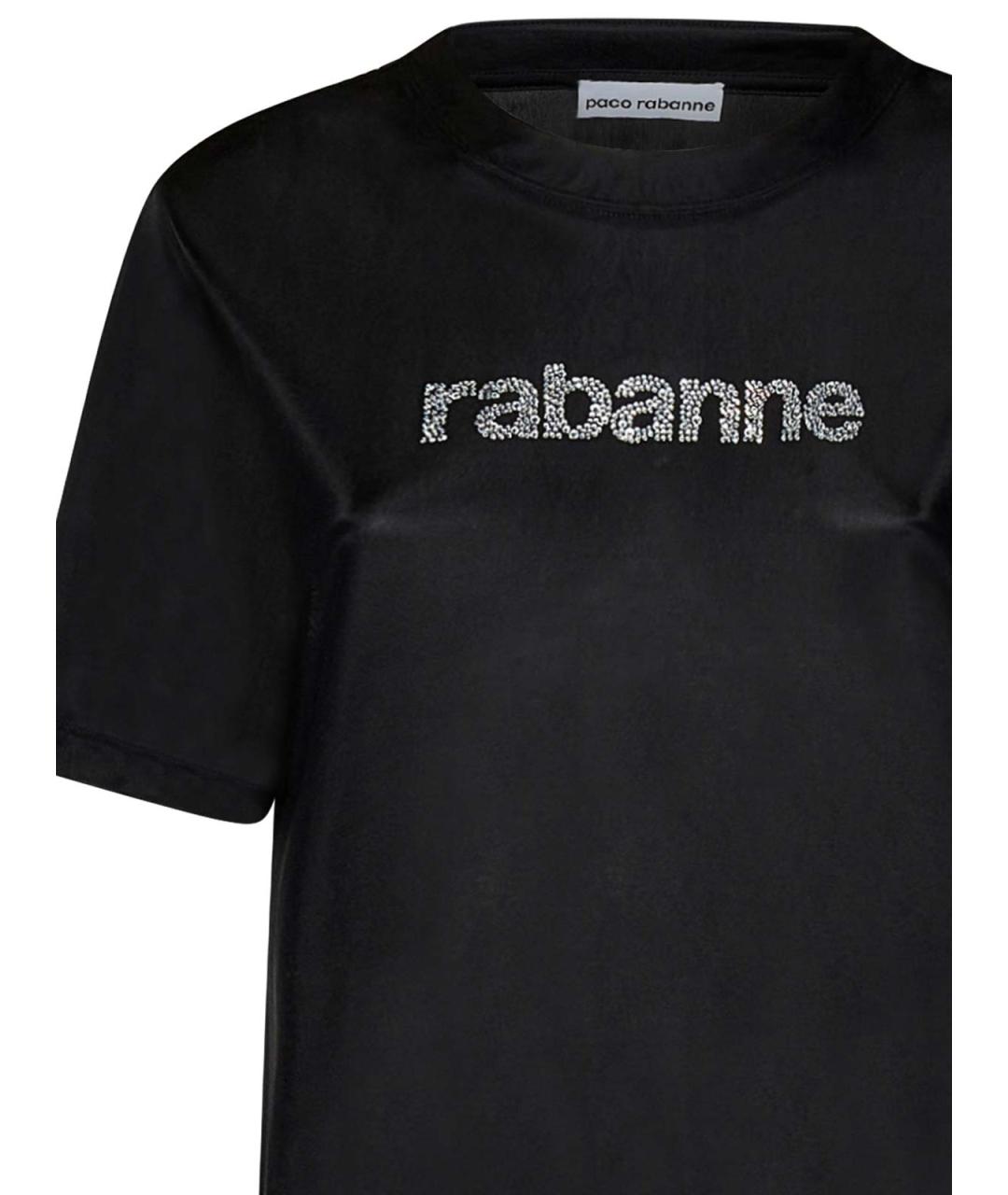 PACO RABANNE Черная полиамидовая футболка, фото 3