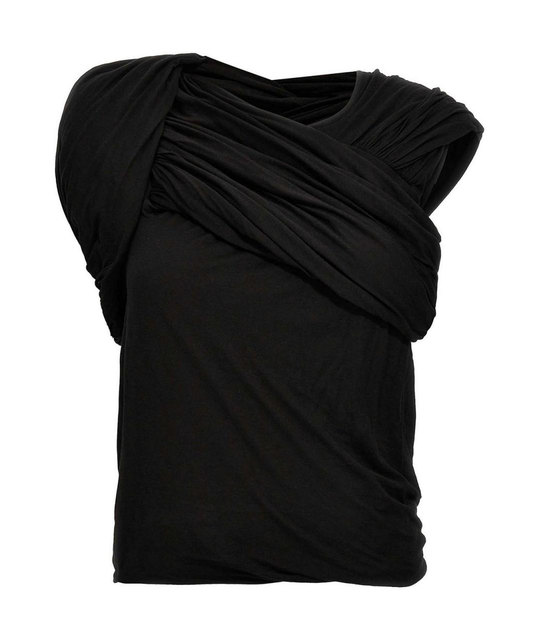 RICK OWENS Черная хлопковая майка, фото 1
