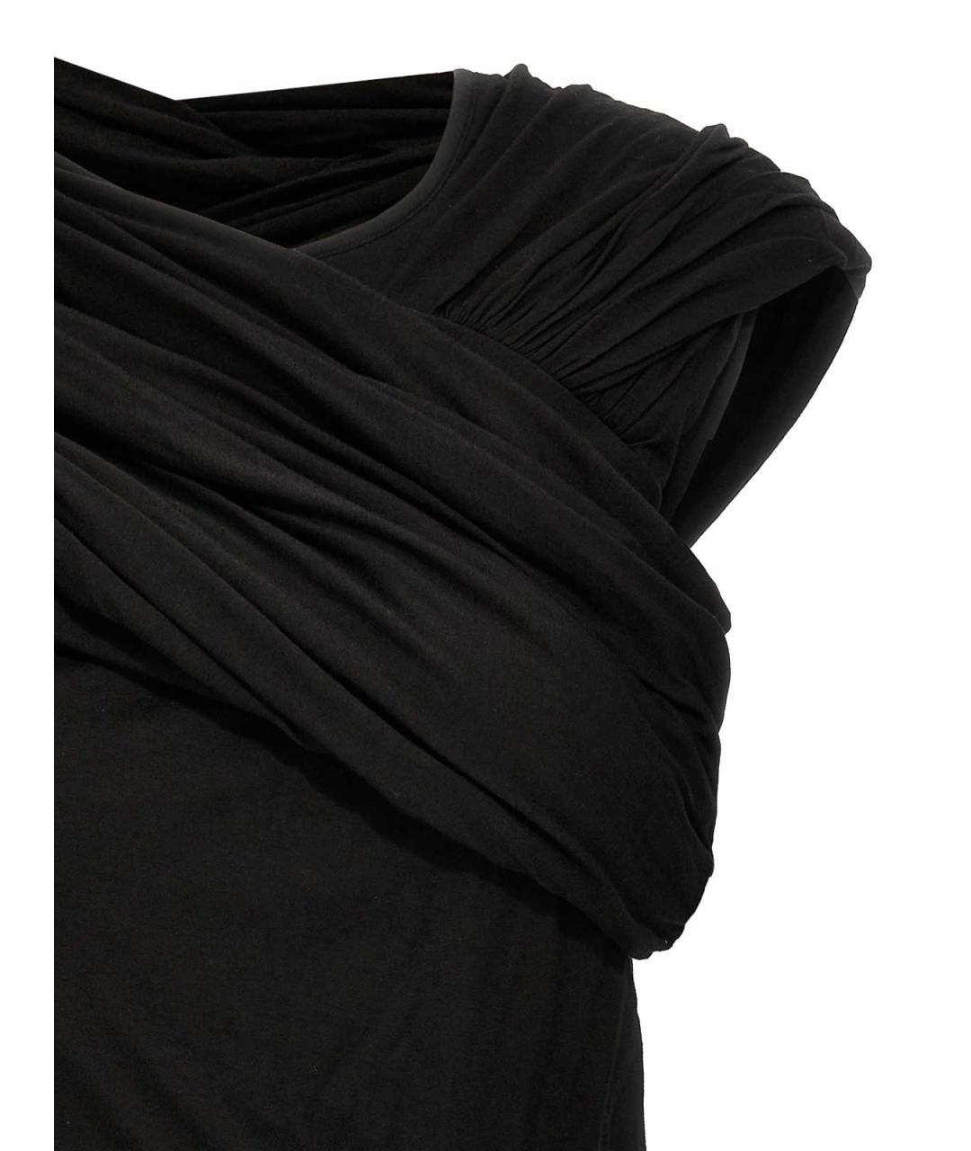 RICK OWENS Черная хлопковая майка, фото 3