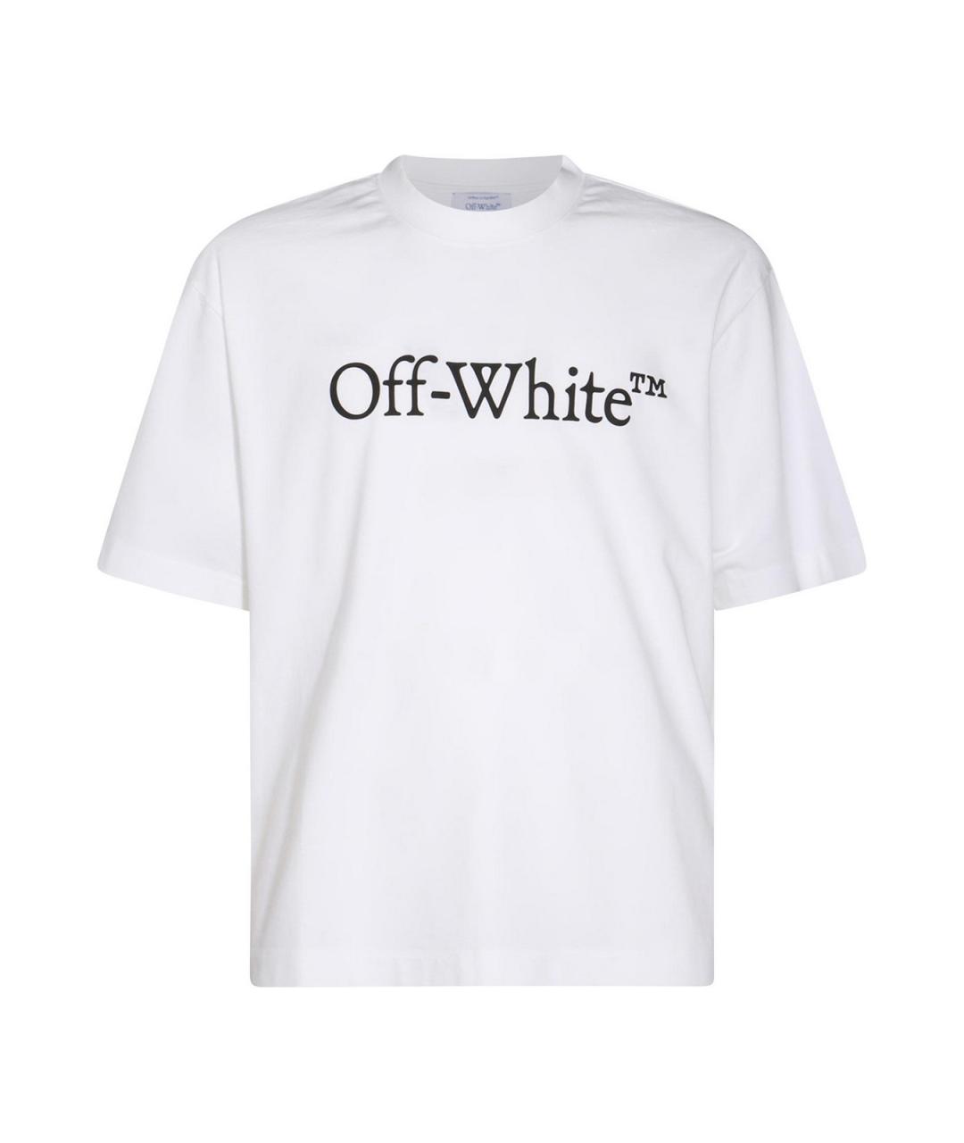 OFF-WHITE Белая хлопковая футболка, фото 1