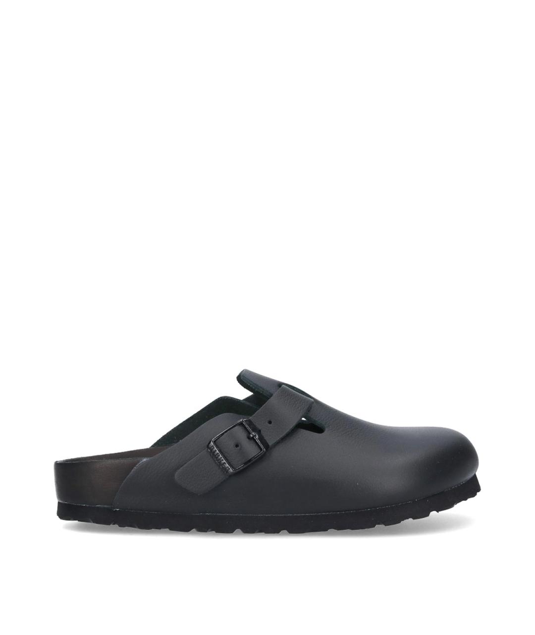 BIRKENSTOCK Черные кожаные мюли, фото 1