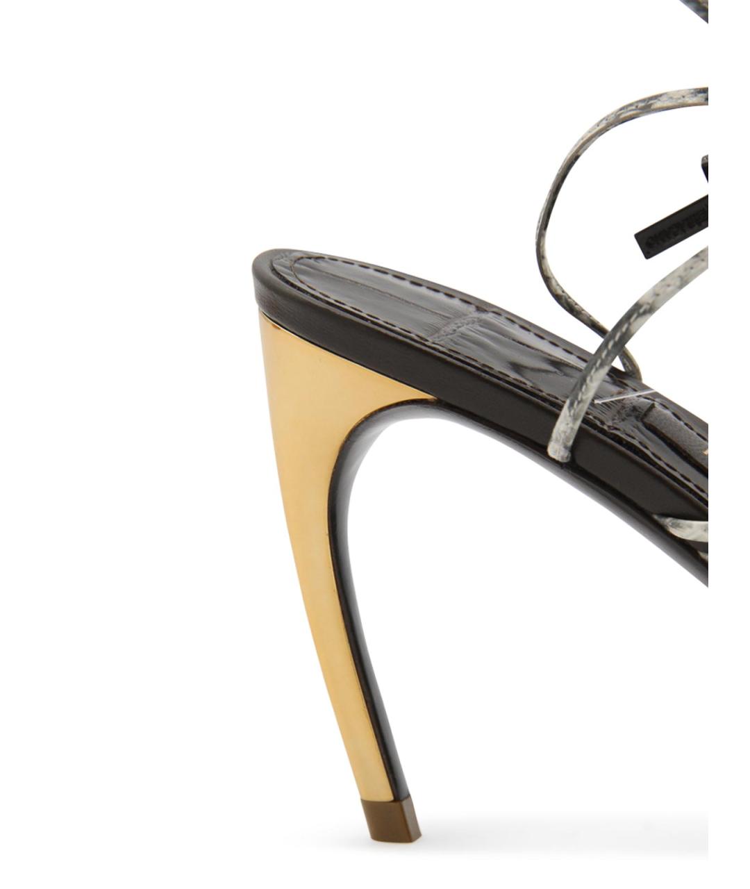 FERRAGAMO Коричневые кожаные сандалии, фото 4