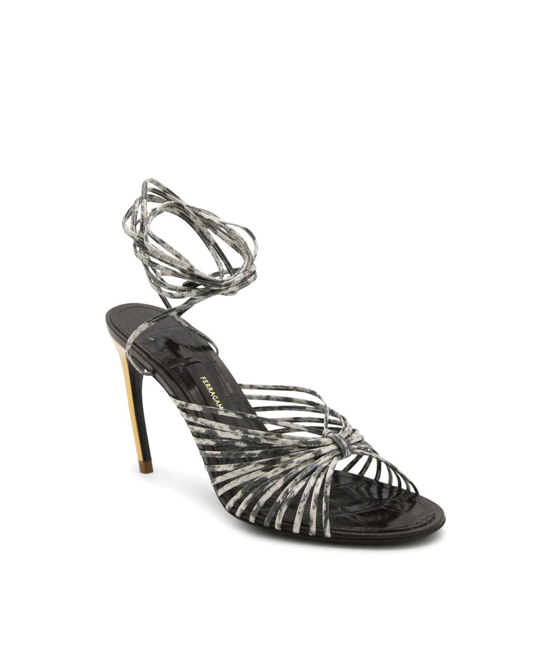 FERRAGAMO Коричневые кожаные сандалии, фото 2