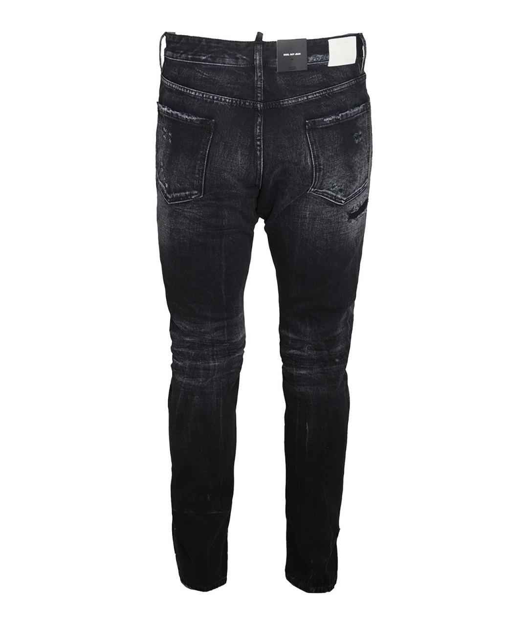 DSQUARED2 Черные хлопковые прямые джинсы, фото 2