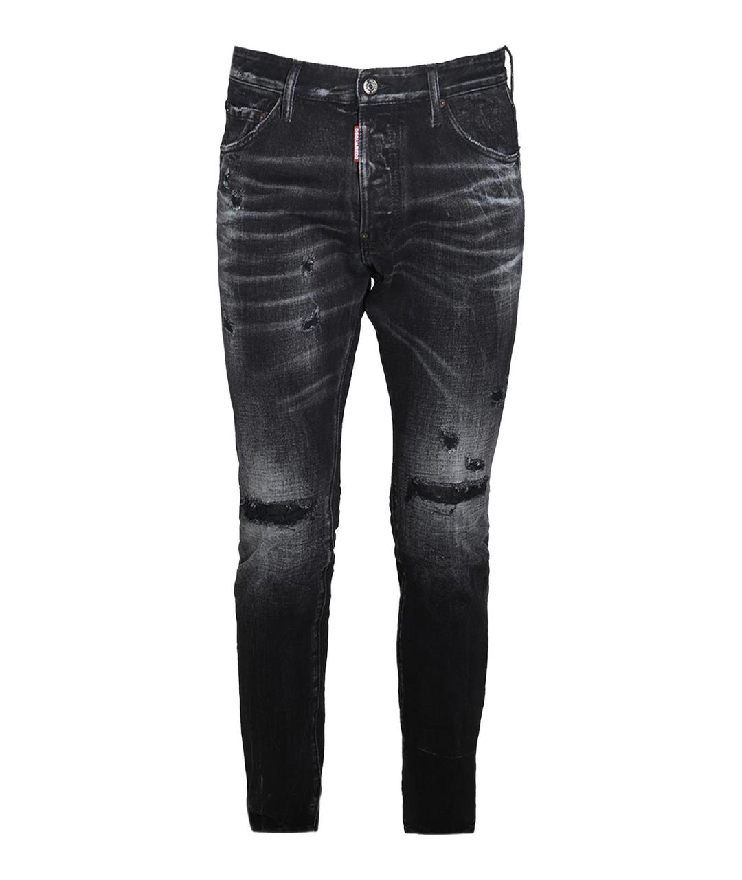 DSQUARED2 Черные хлопковые прямые джинсы, фото 1