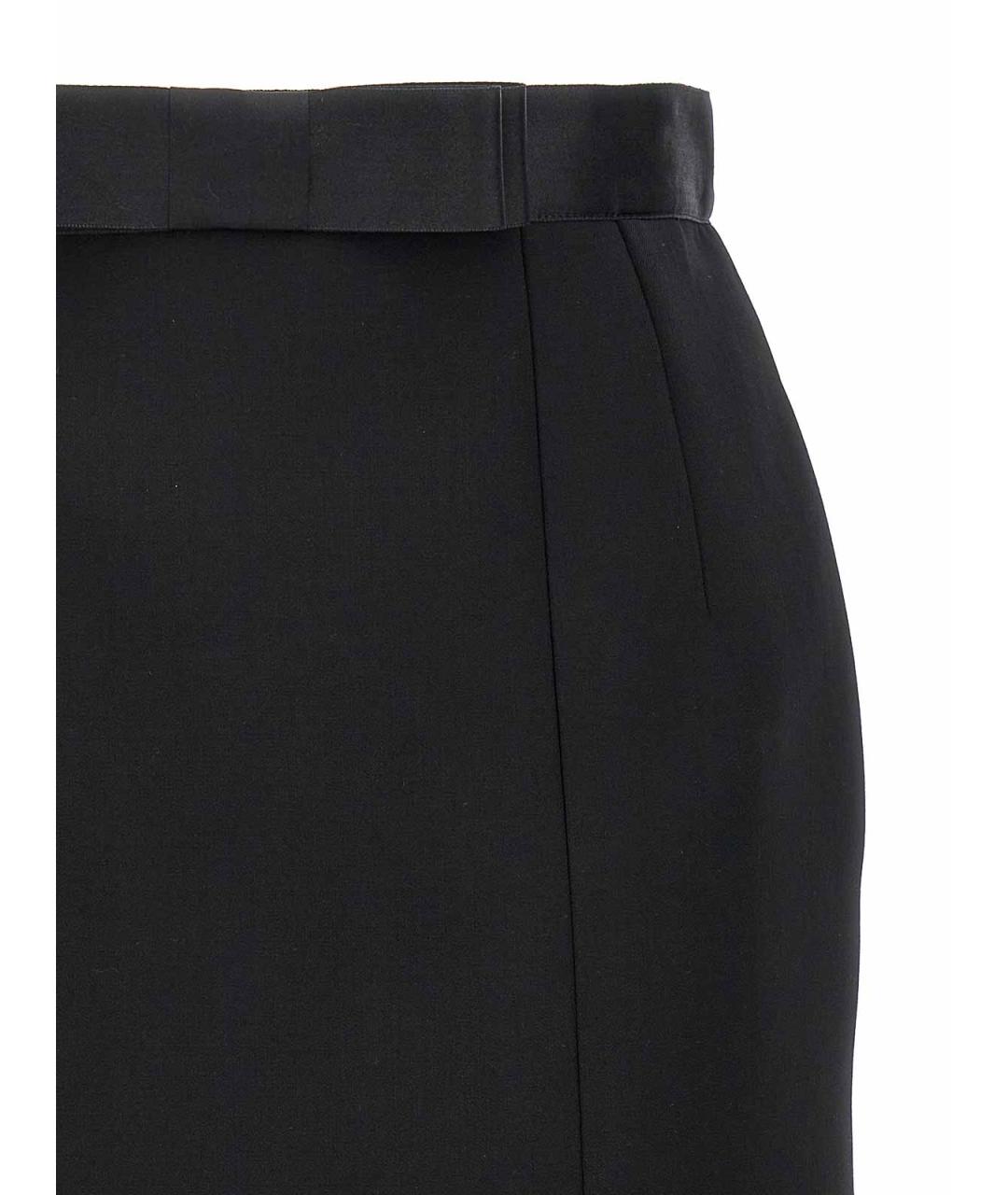 DOLCE&GABBANA Черная шерстяная юбка миди, фото 3