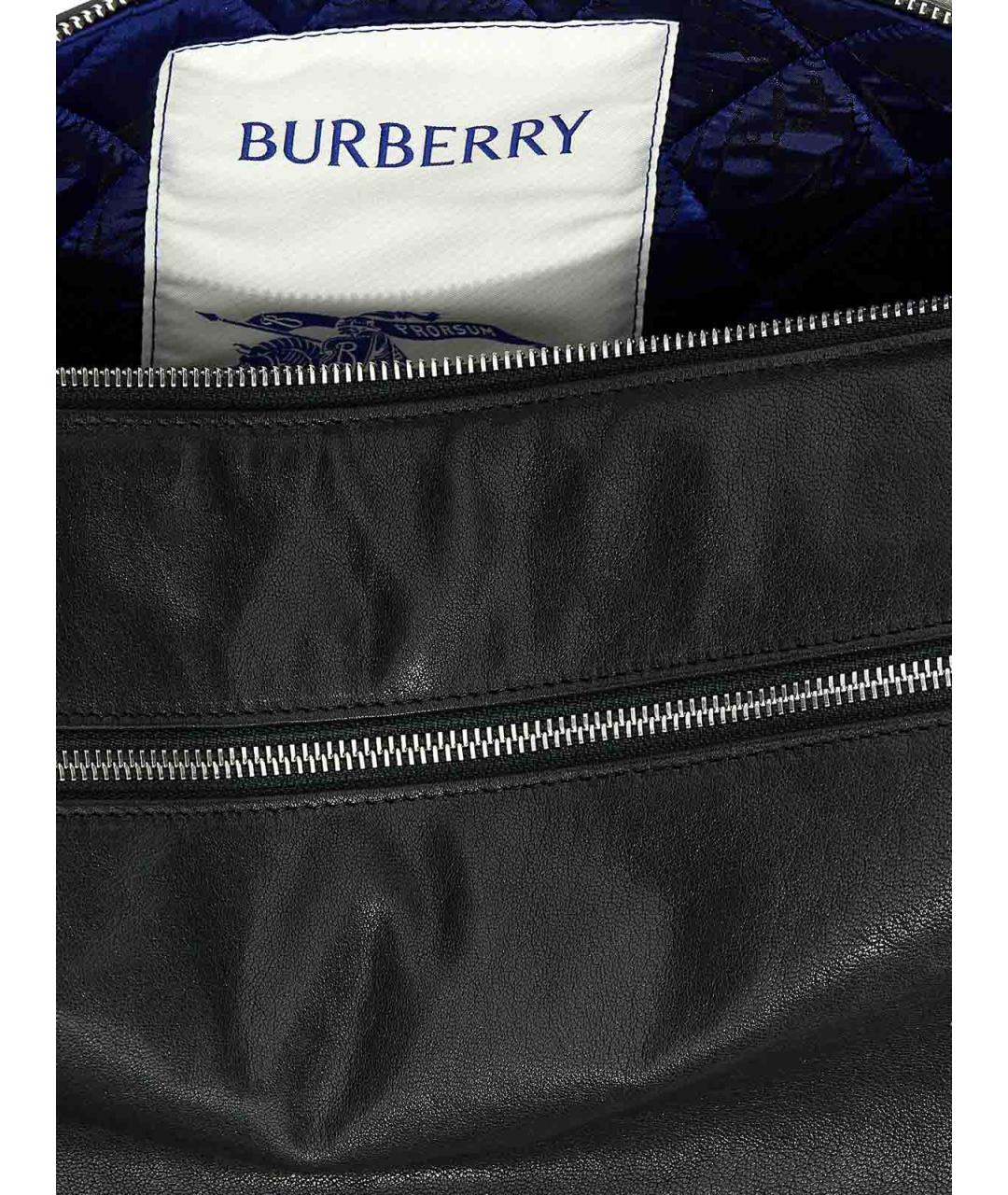 BURBERRY Черная кожаная сумка на плечо, фото 4
