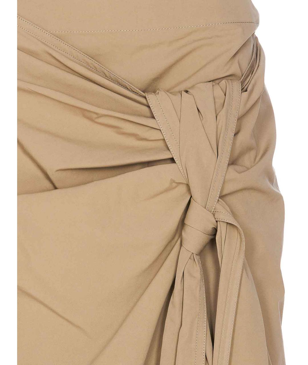 BOTTEGA VENETA Бежевая хлопковая юбка миди, фото 4