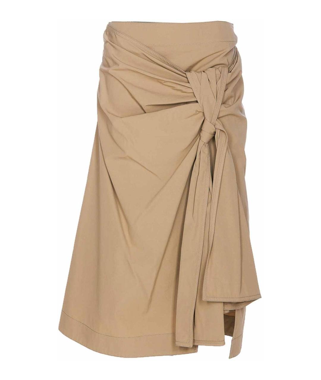 BOTTEGA VENETA Бежевая хлопковая юбка миди, фото 1