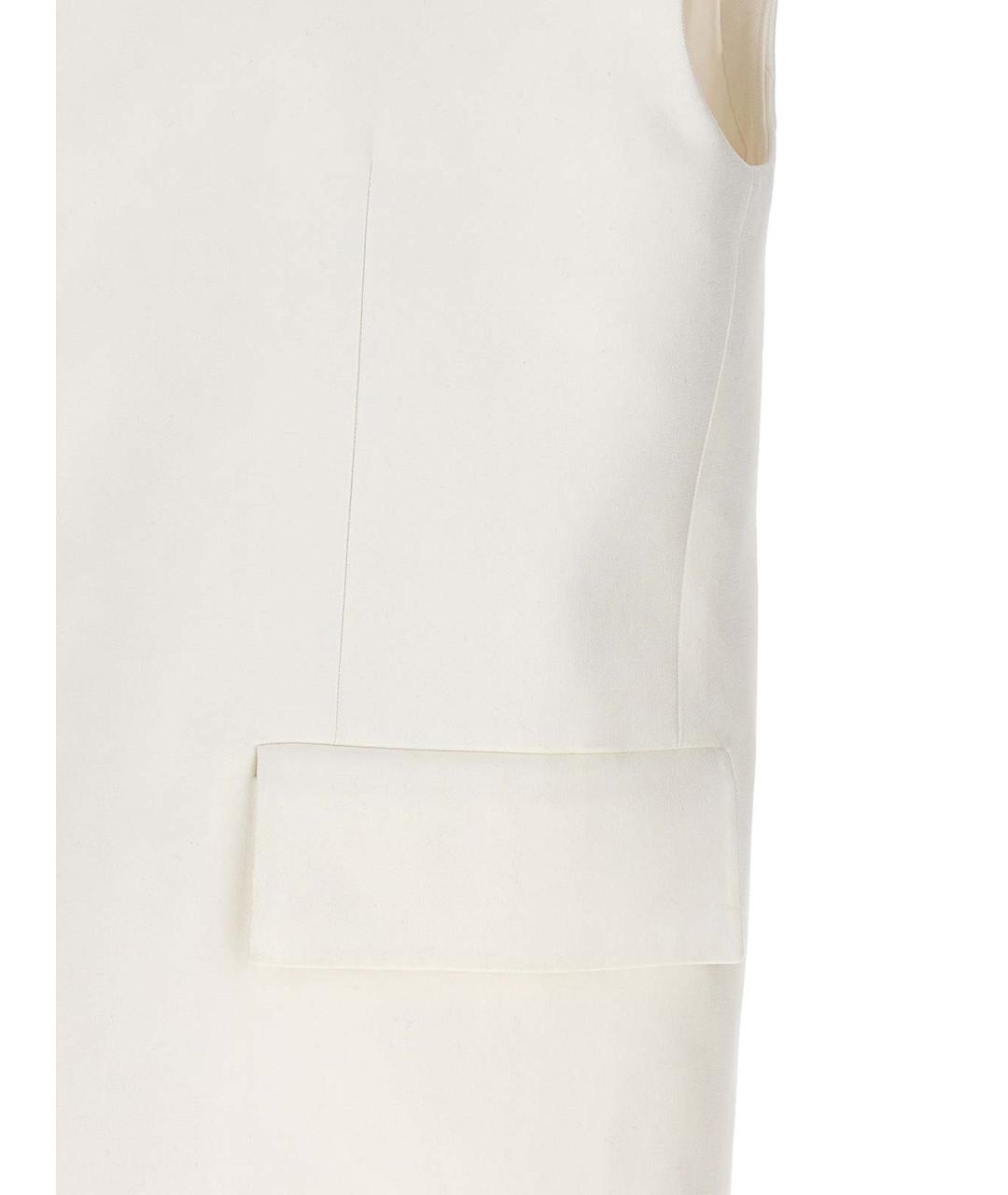 JIL SANDER Белый хлопковый жилет, фото 4