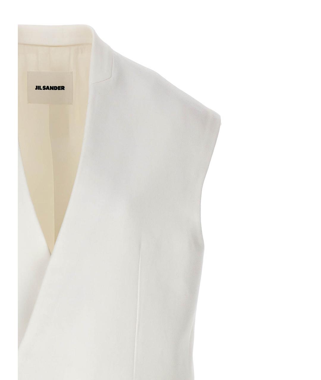 JIL SANDER Белый хлопковый жилет, фото 3