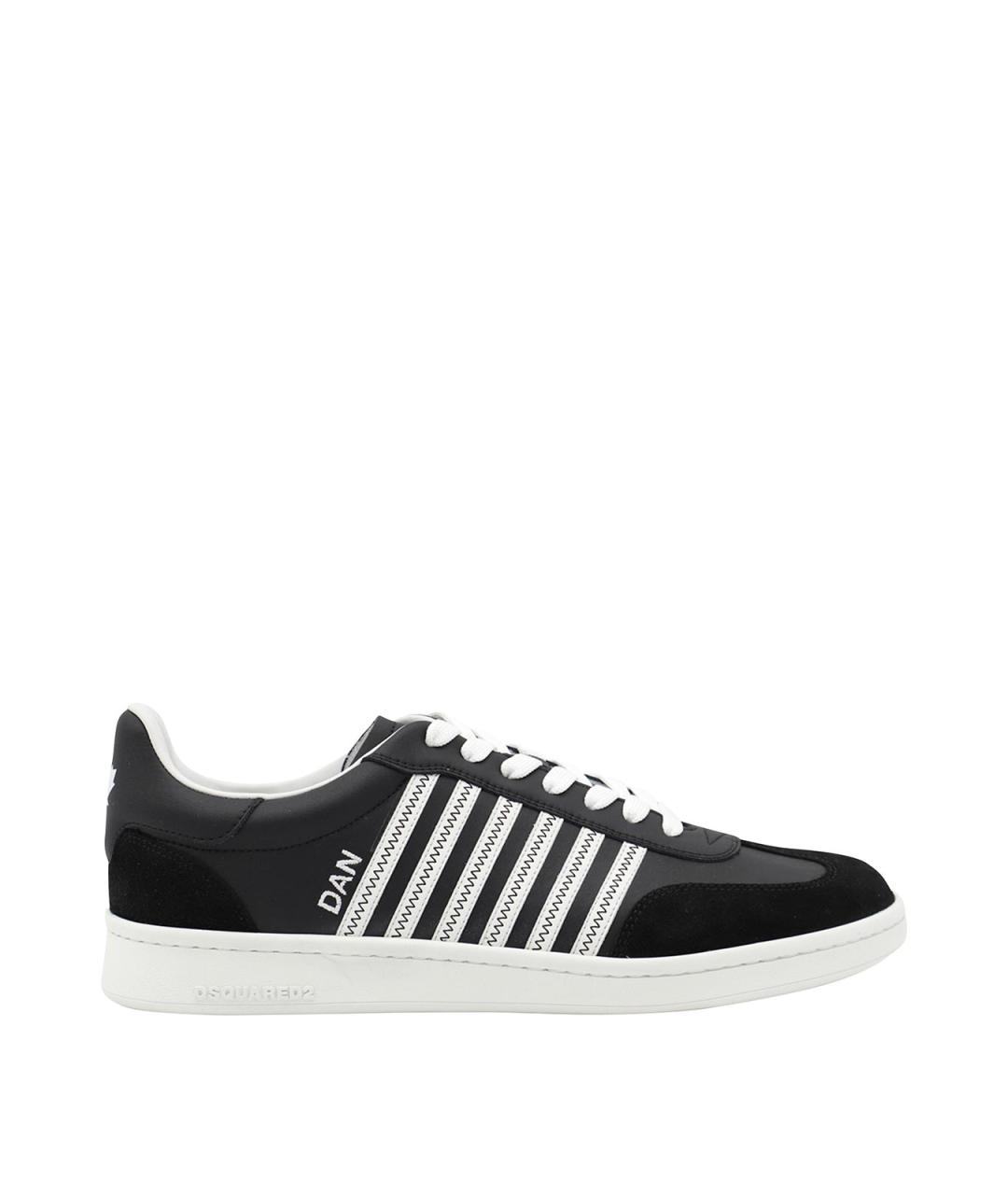 DSQUARED2 Черные текстильные низкие кроссовки / кеды, фото 1