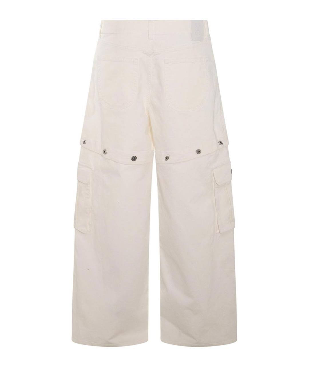 OFF-WHITE Белые хлопковые прямые джинсы, фото 2