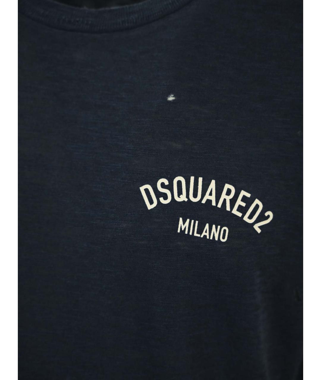 DSQUARED2 Синяя хлопковая футболка, фото 3