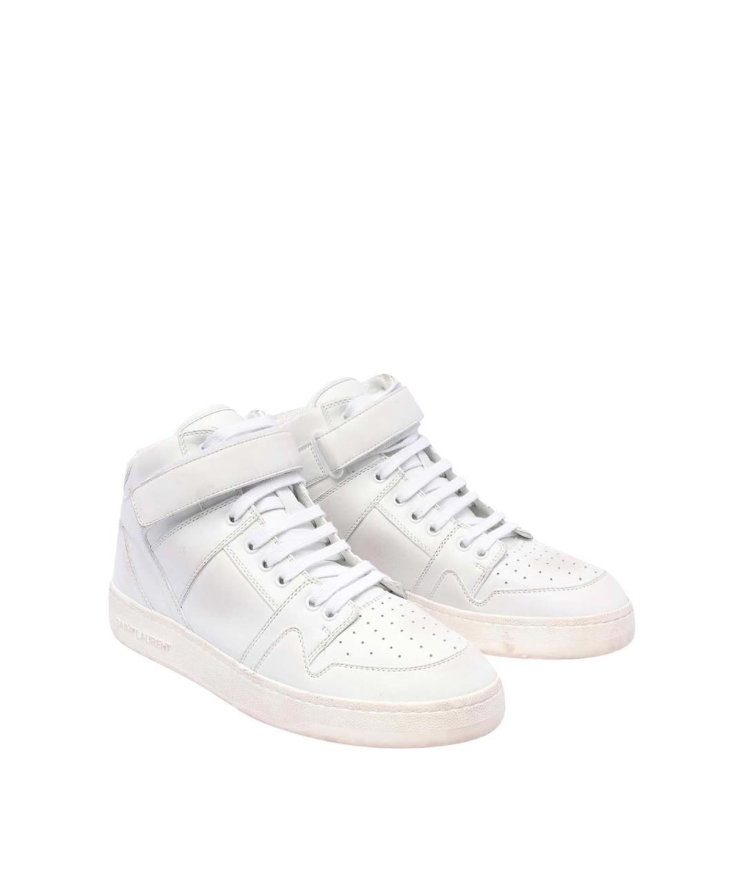SAINT LAURENT Белые резиновые низкие кроссовки / кеды, фото 2