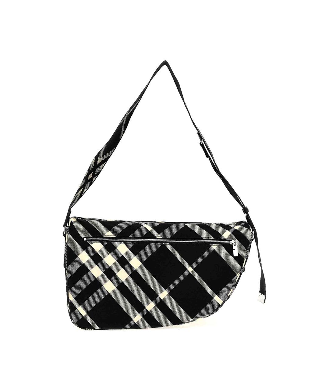 BURBERRY Черная тканевая сумка на плечо, фото 1