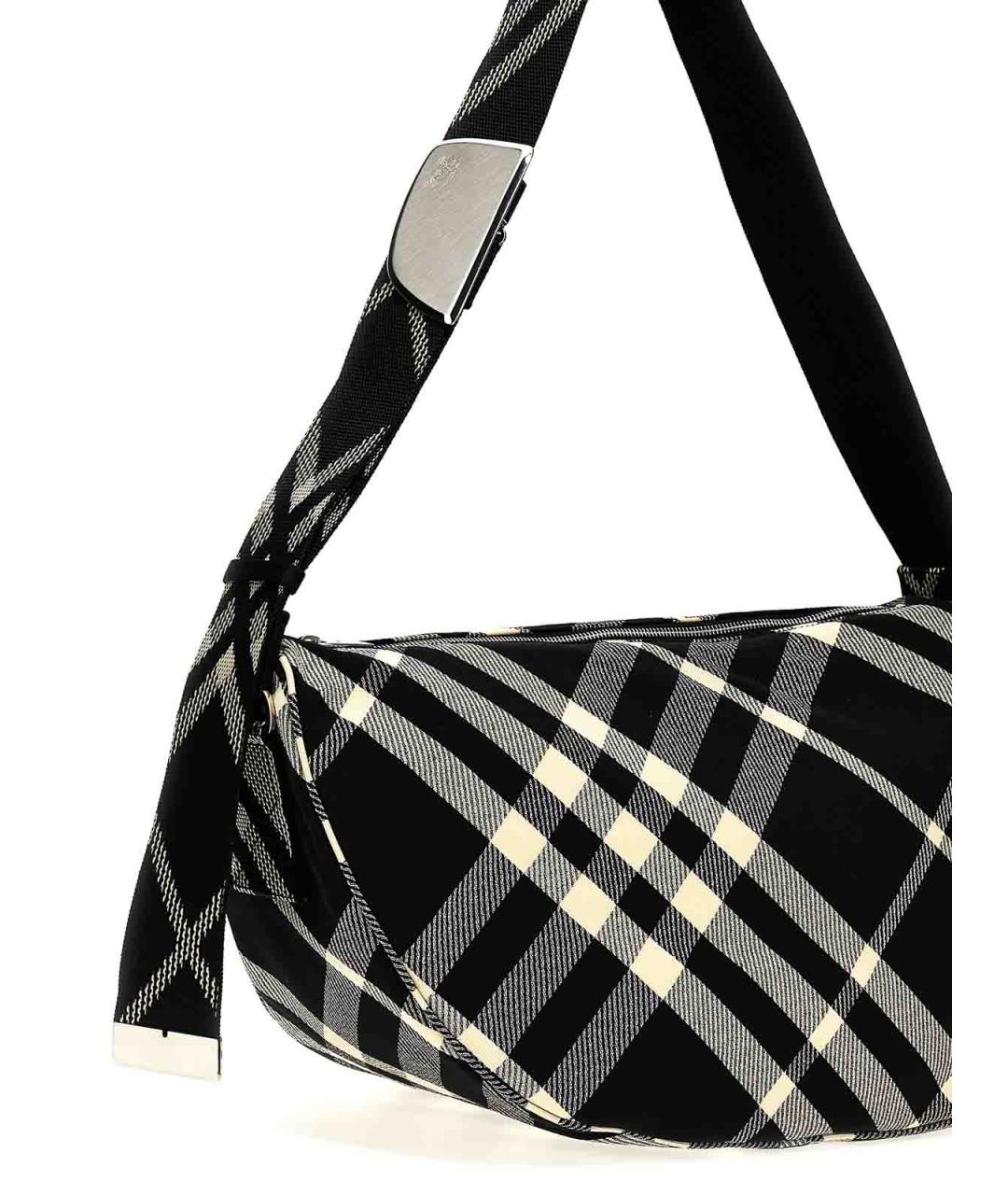 BURBERRY Черная тканевая сумка на плечо, фото 3