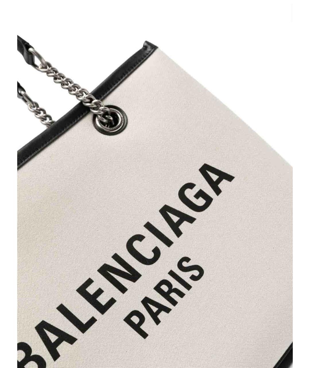 BALENCIAGA Белая тканевая сумка тоут, фото 4