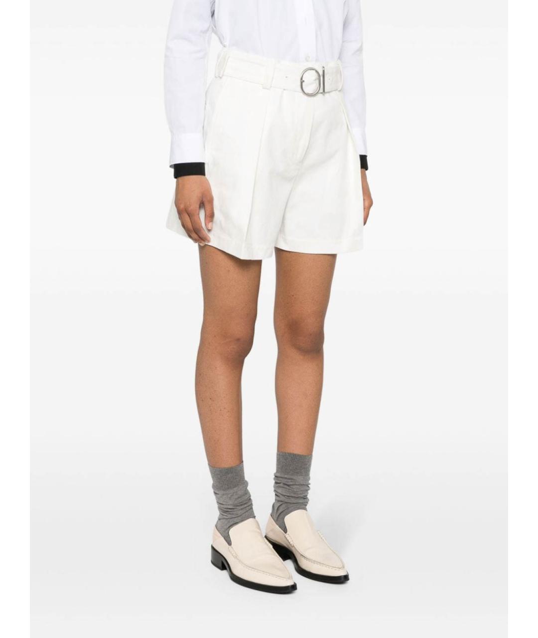 JIL SANDER Белые хлопковые шорты, фото 3