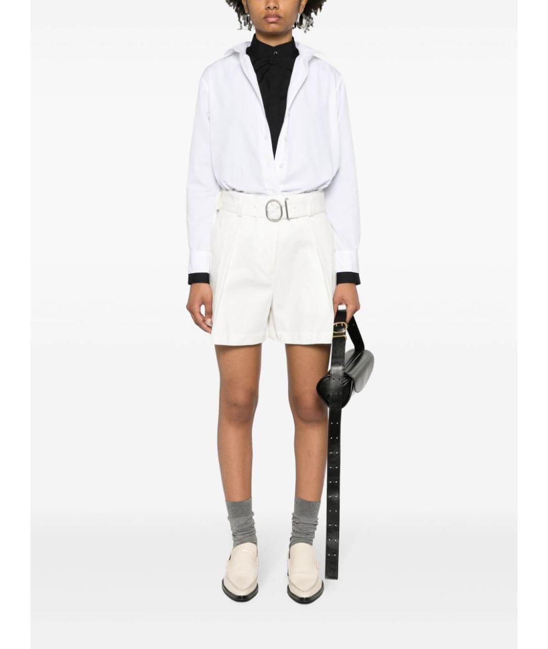 JIL SANDER Белые хлопковые шорты, фото 4