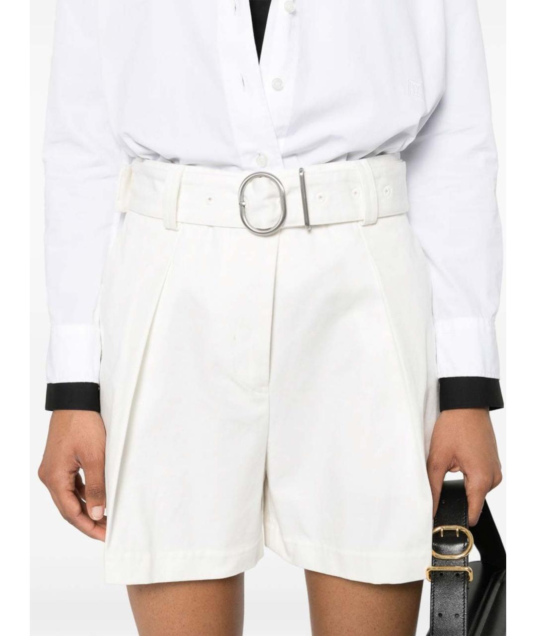 JIL SANDER Белые хлопковые шорты, фото 2