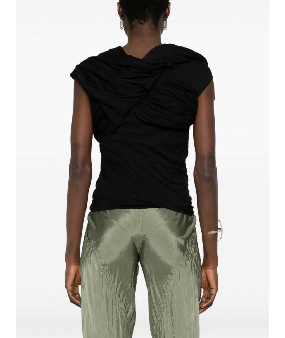 RICK OWENS Черная хлопковая майка, фото 4