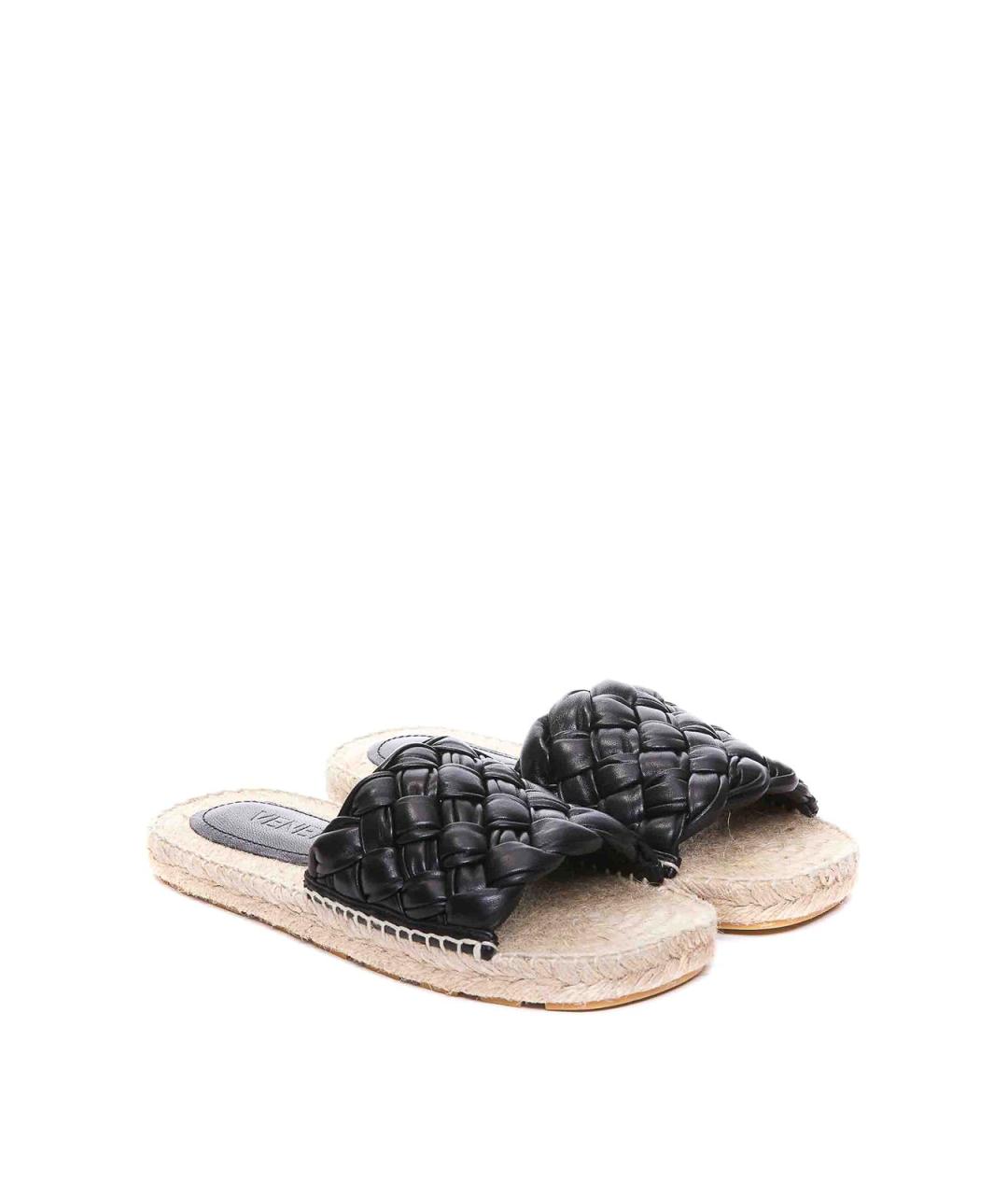 BOTTEGA VENETA Черные кожаные сандалии, фото 4