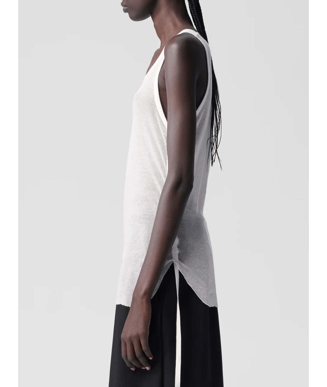 ANN DEMEULEMEESTER Белая хлопковая майка, фото 4
