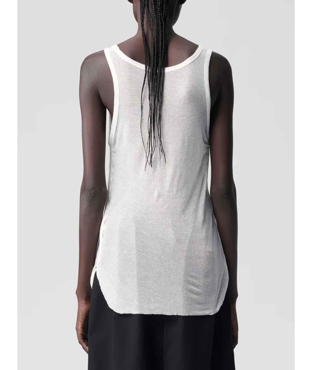 ANN DEMEULEMEESTER Белая хлопковая майка, фото 3
