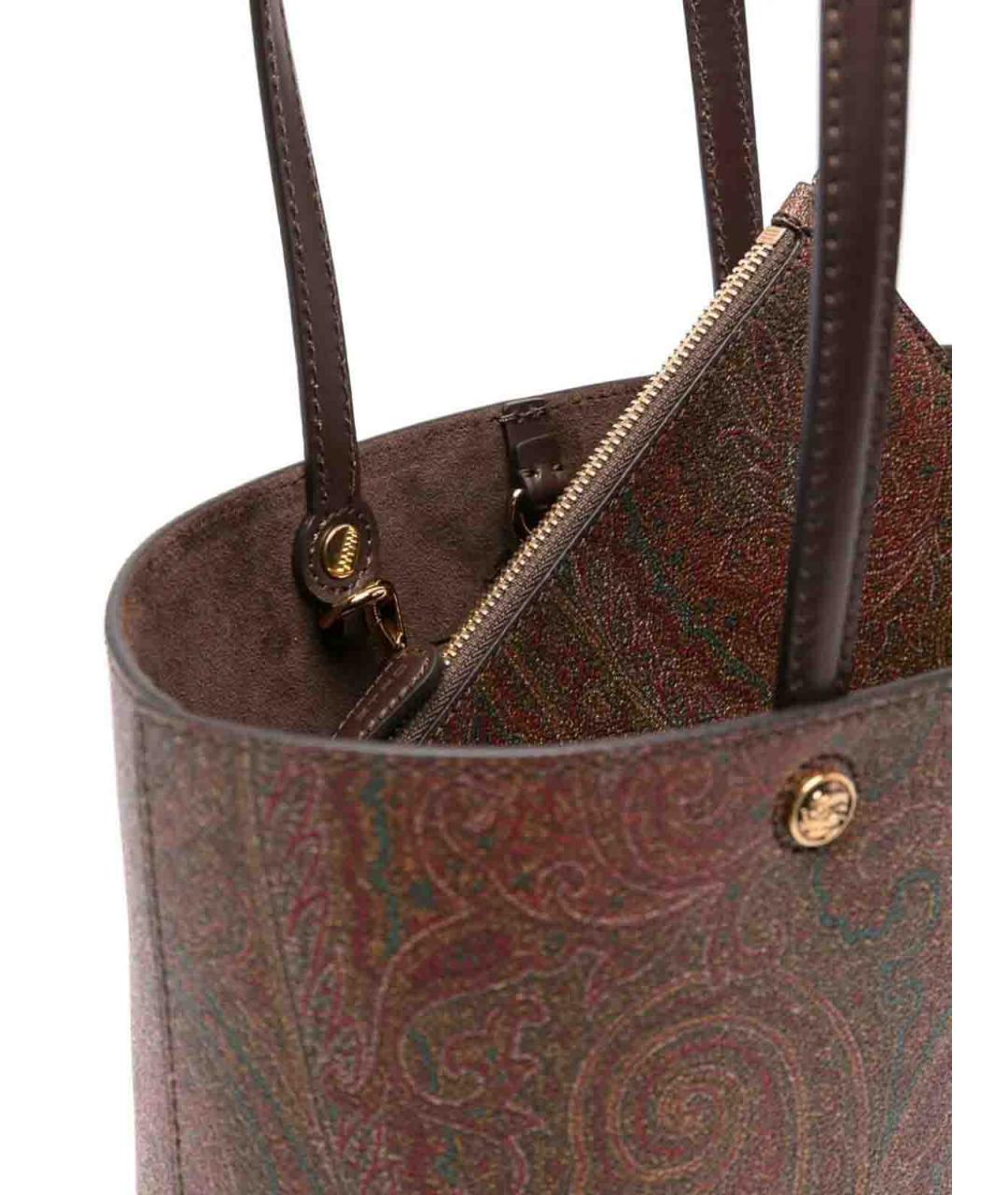 ETRO Коричневая синтетическая сумка тоут, фото 4