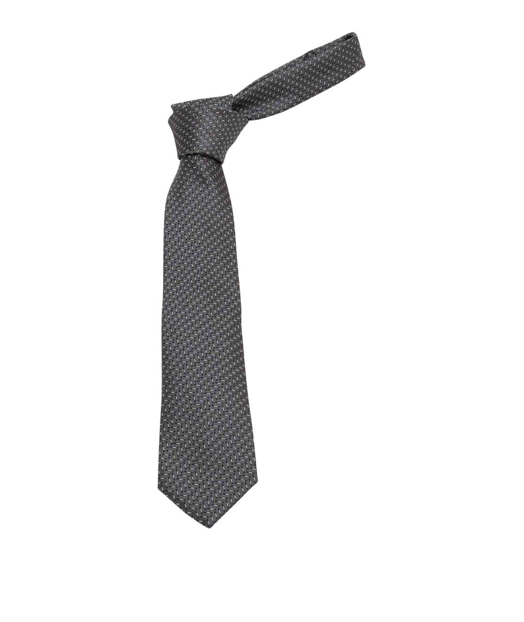 EMPORIO ARMANI Серый шелковый галстук, фото 1