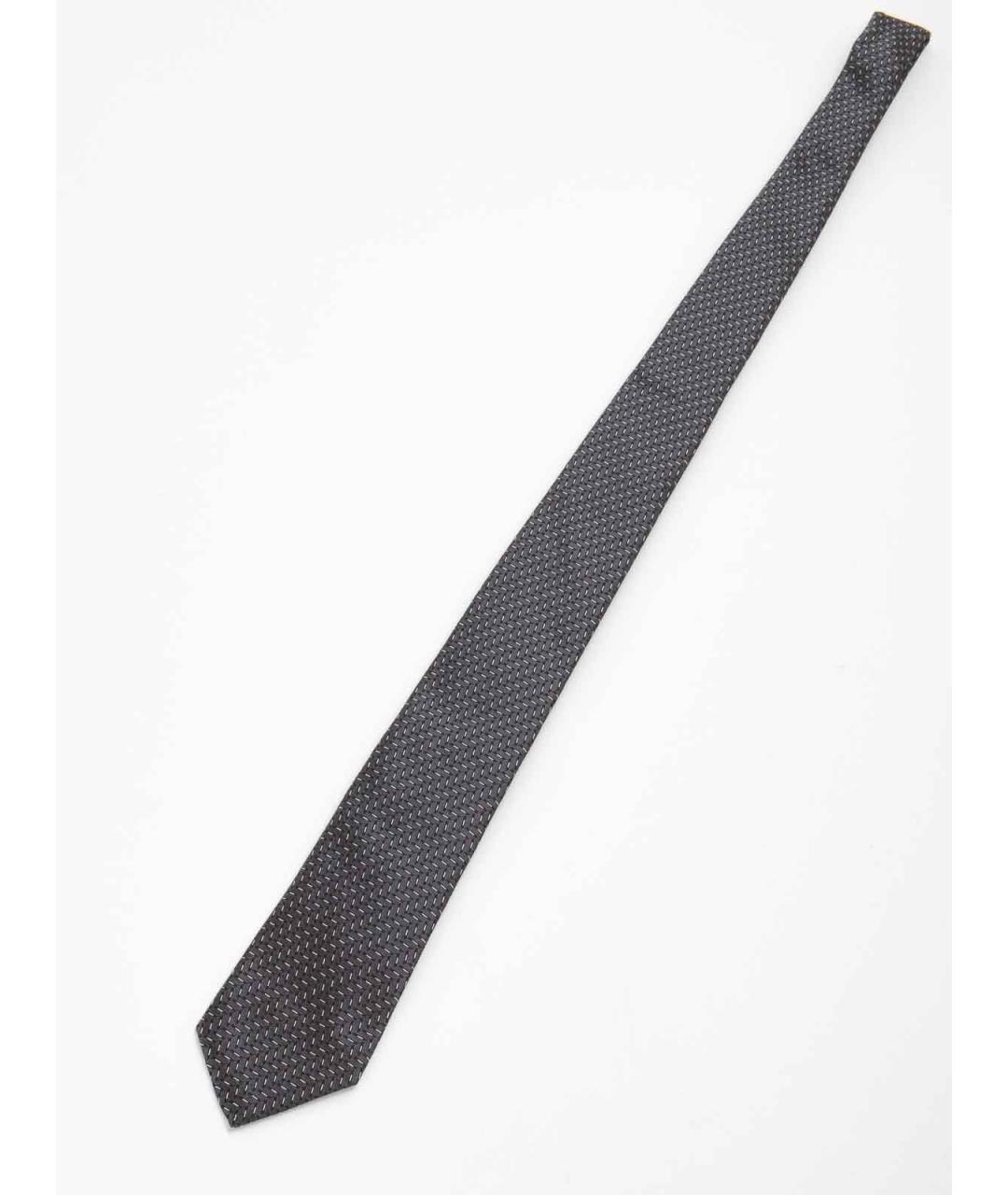 EMPORIO ARMANI Серый шелковый галстук, фото 2