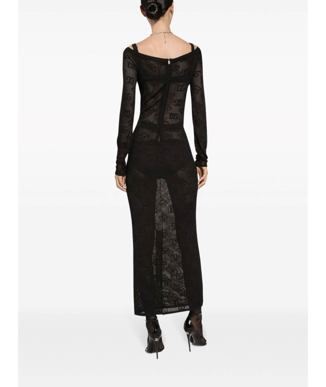 DOLCE&GABBANA Черное вискозное коктейльное платье, фото 3