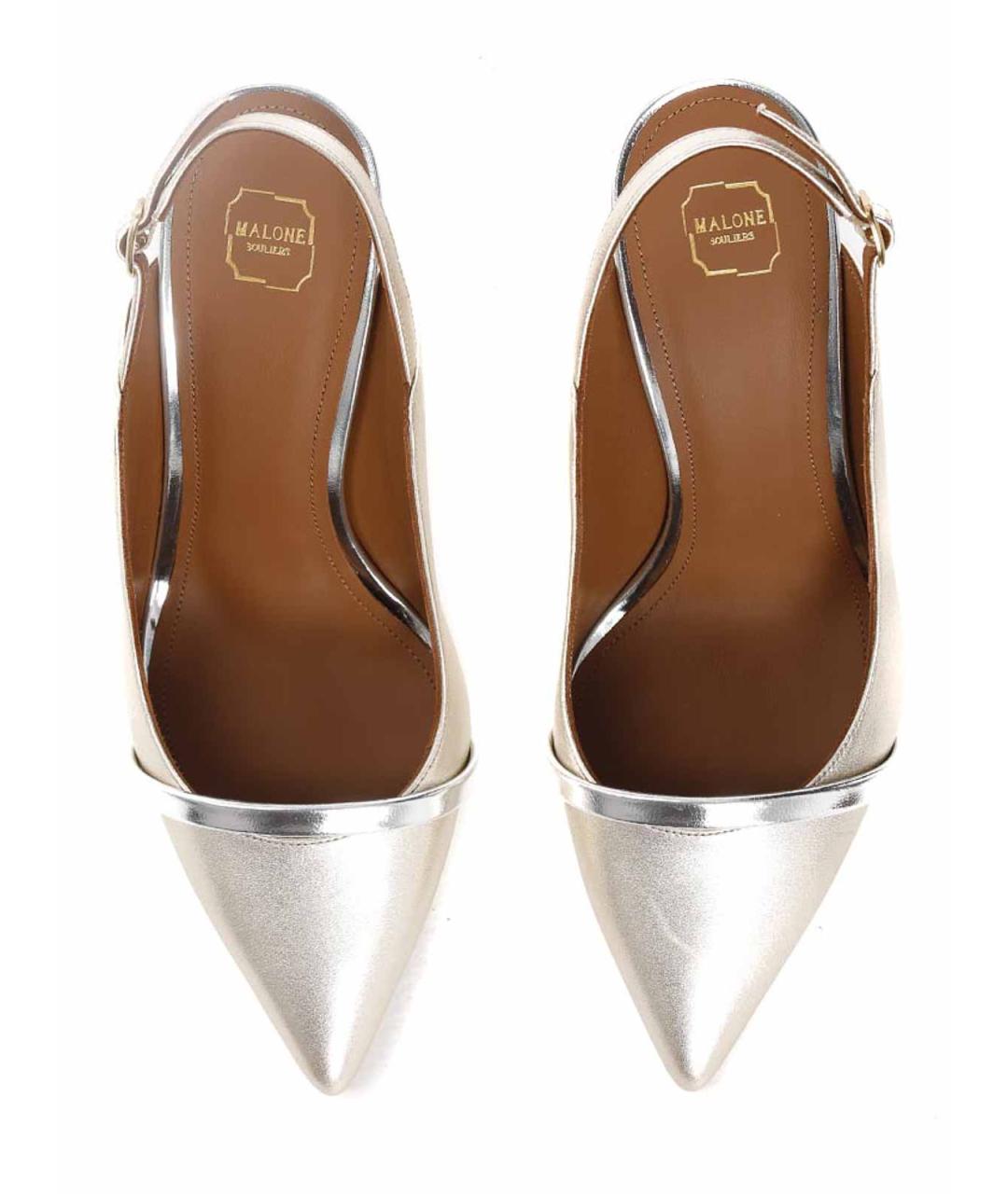 MALONE SOULIERS Серебряные кожаные туфли, фото 4