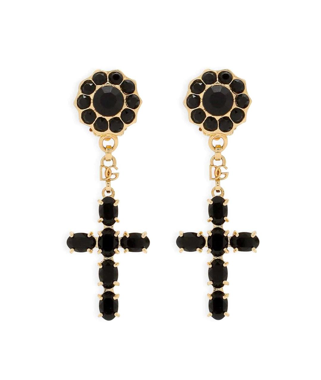 DOLCE&GABBANA Черные металлические серьги, фото 1