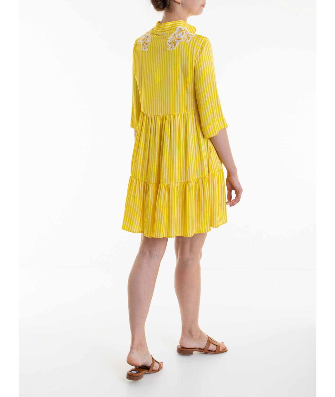 ERMANNO SCERVINO Желтое хлопковое повседневное платье, фото 4