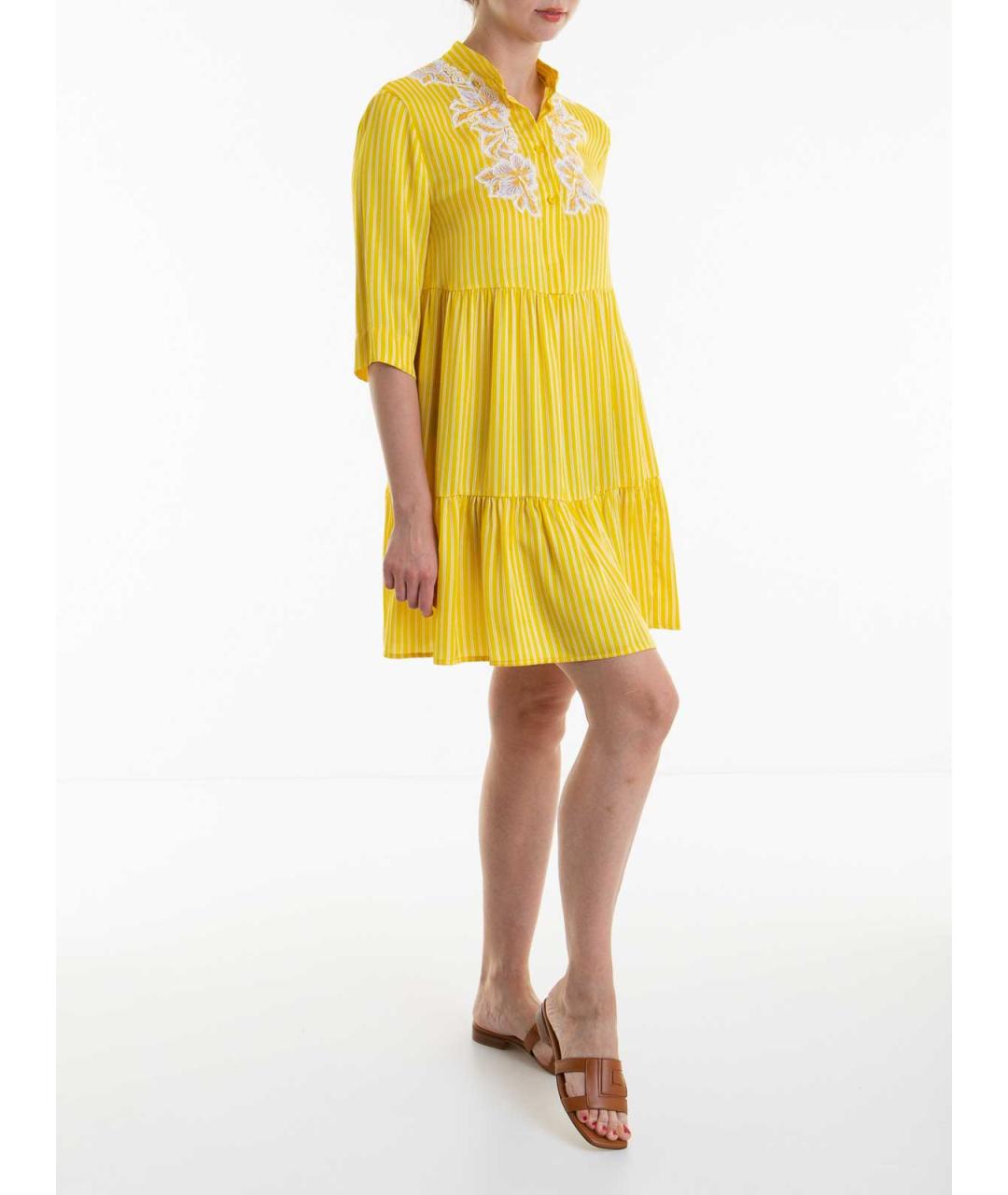ERMANNO SCERVINO Желтое хлопковое повседневное платье, фото 2