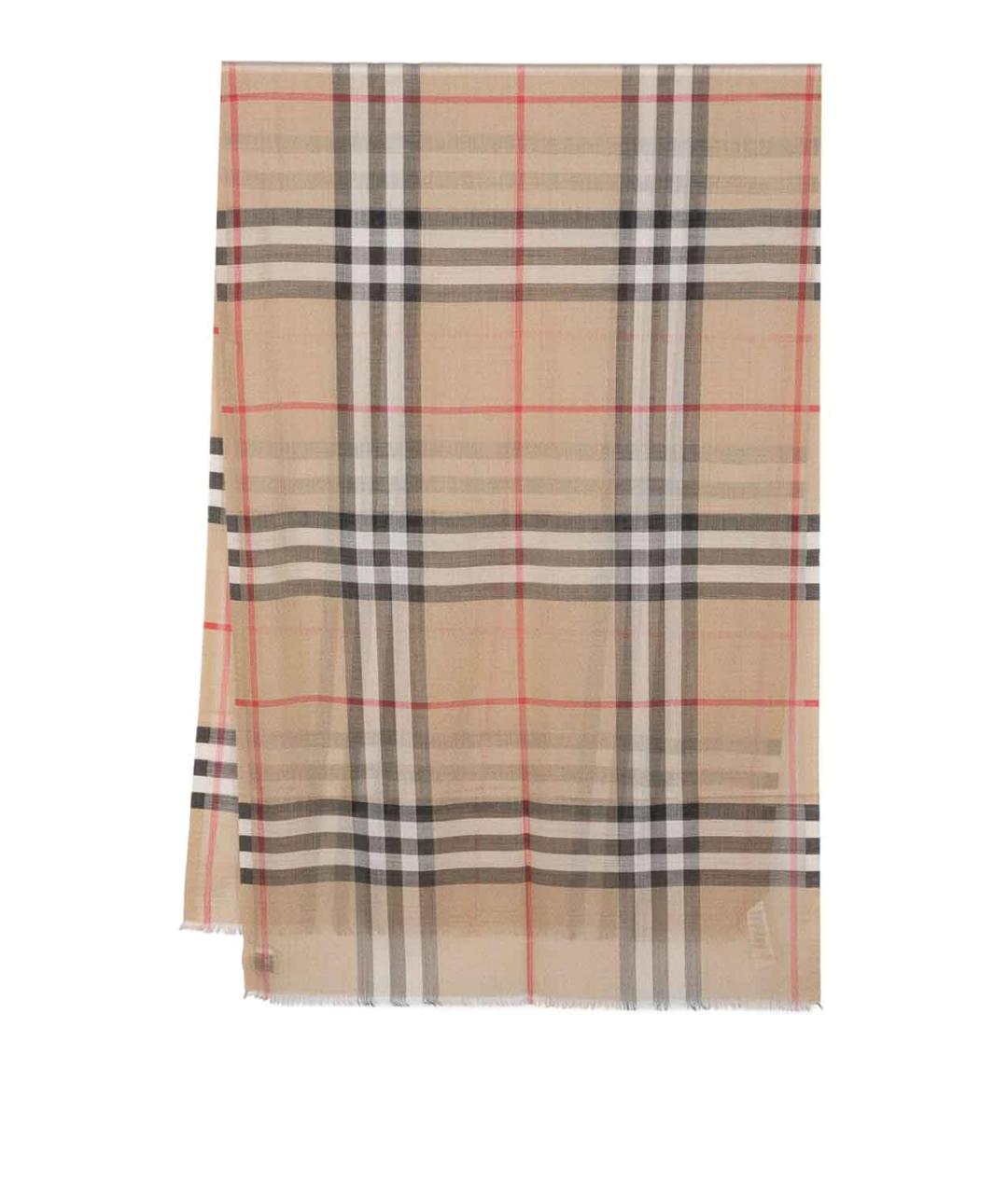 BURBERRY Бежевый шерстяной шарф, фото 1