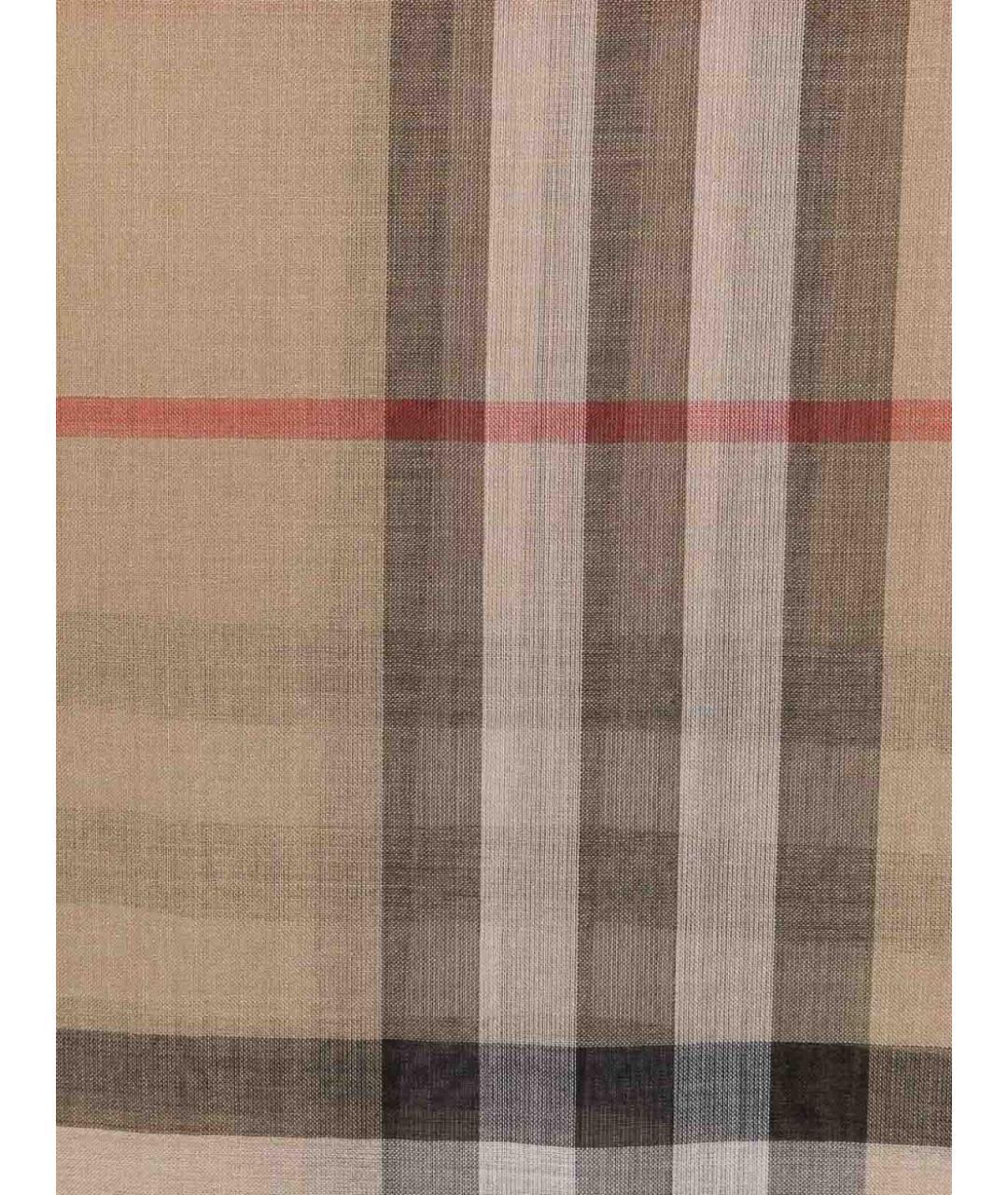 BURBERRY Бежевый шерстяной шарф, фото 2