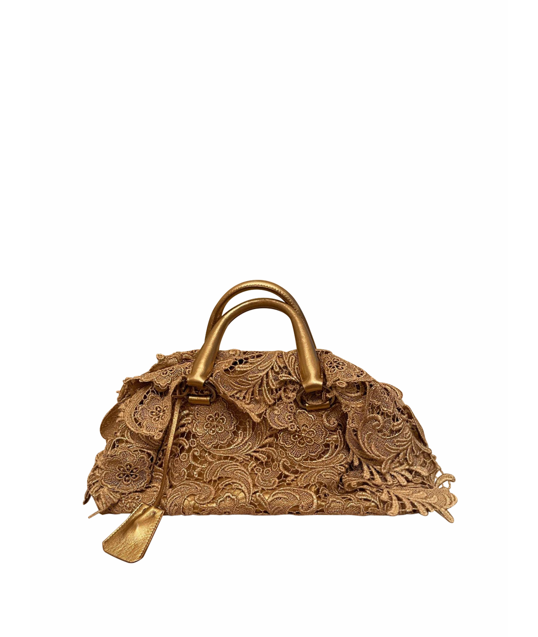 PRADA VINTAGE Золотая кожаная сумка тоут, фото 1