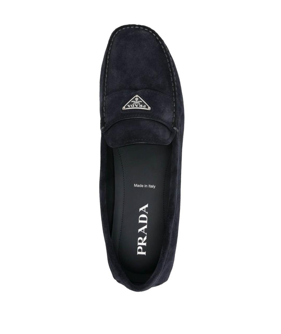 PRADA Темно-синие замшевые лоферы, фото 4
