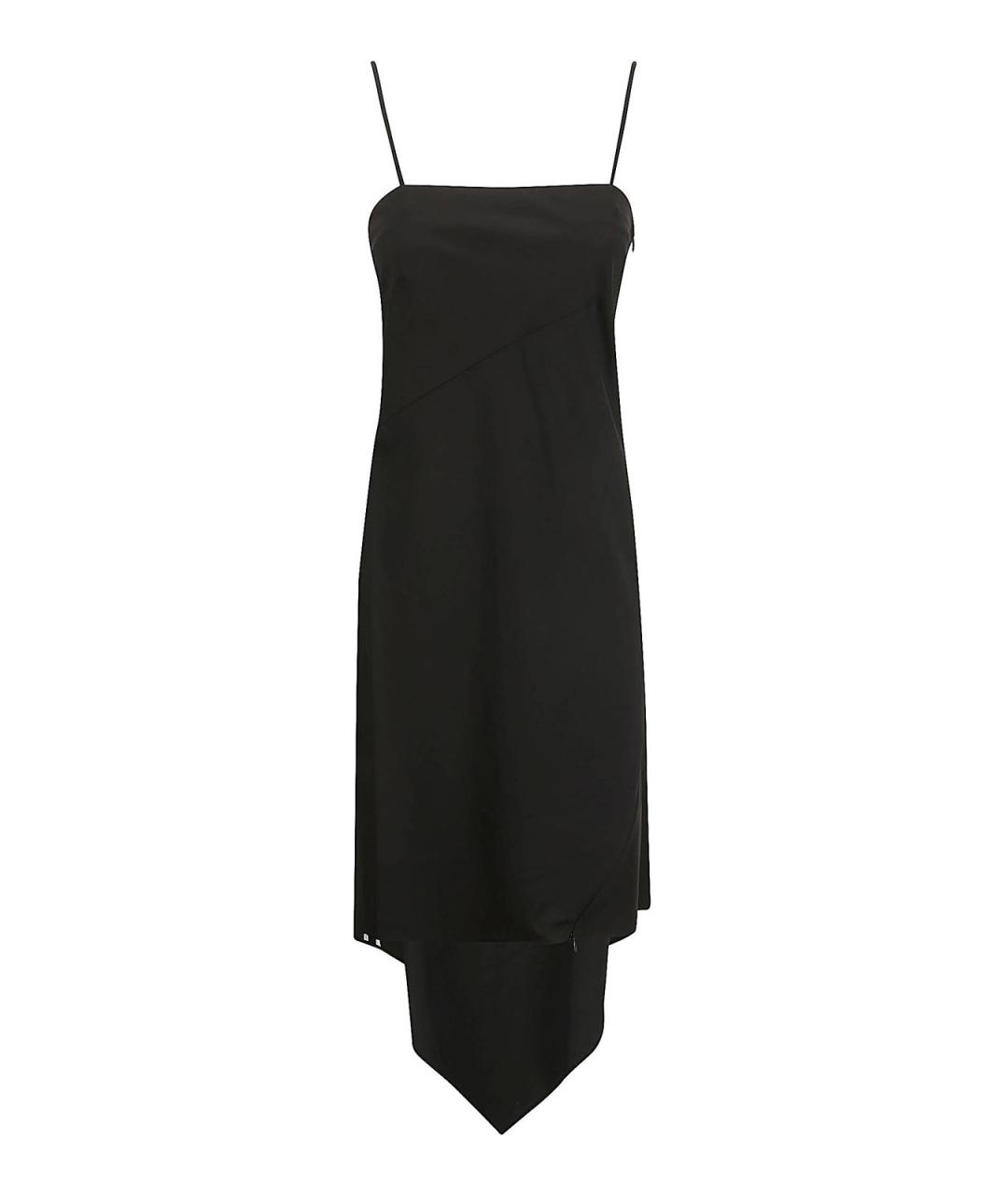 HELMUT LANG Черное шерстяное повседневное платье, фото 1