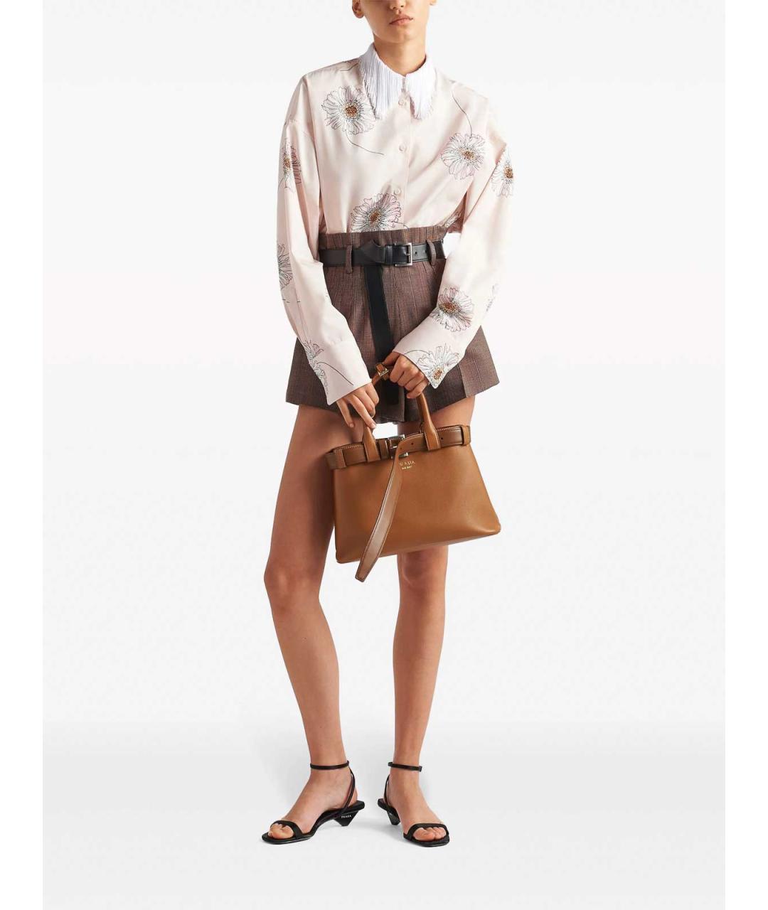 PRADA Коричневая кожаная сумка тоут, фото 2