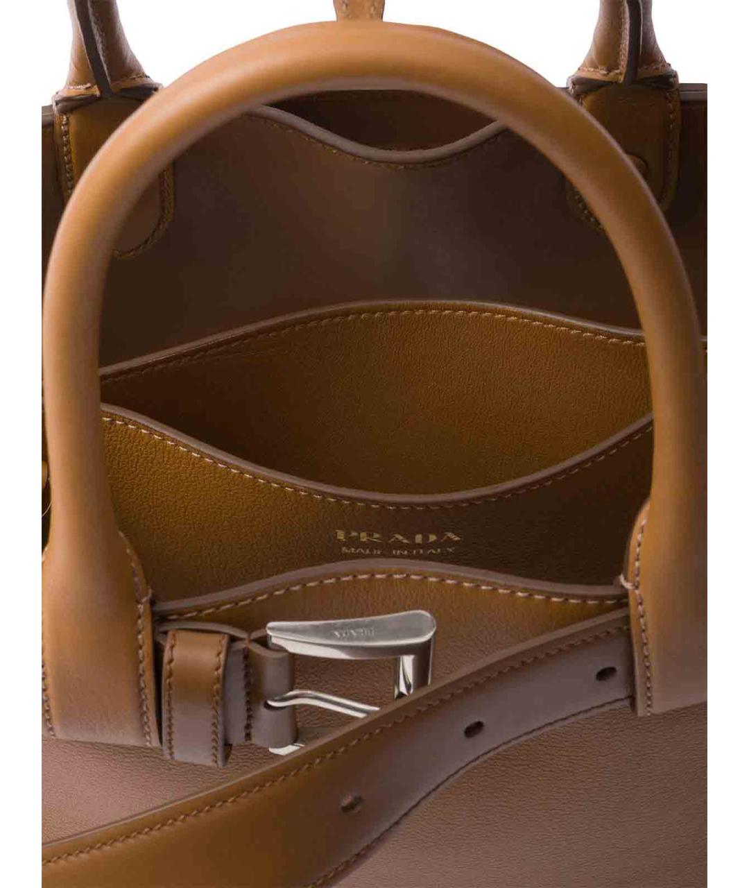 PRADA Коричневая кожаная сумка тоут, фото 6