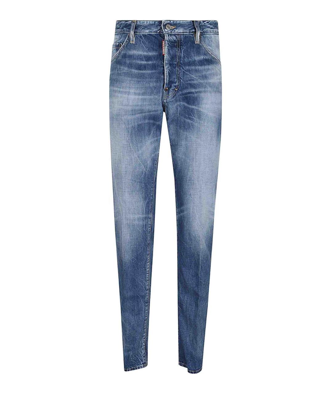 DSQUARED2 Синие хлопковые прямые джинсы, фото 1