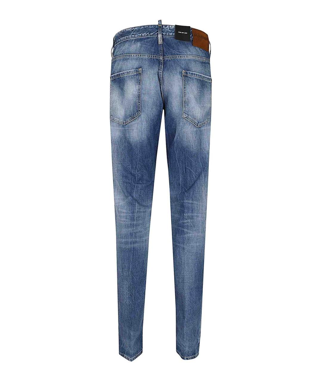 DSQUARED2 Синие хлопковые прямые джинсы, фото 2