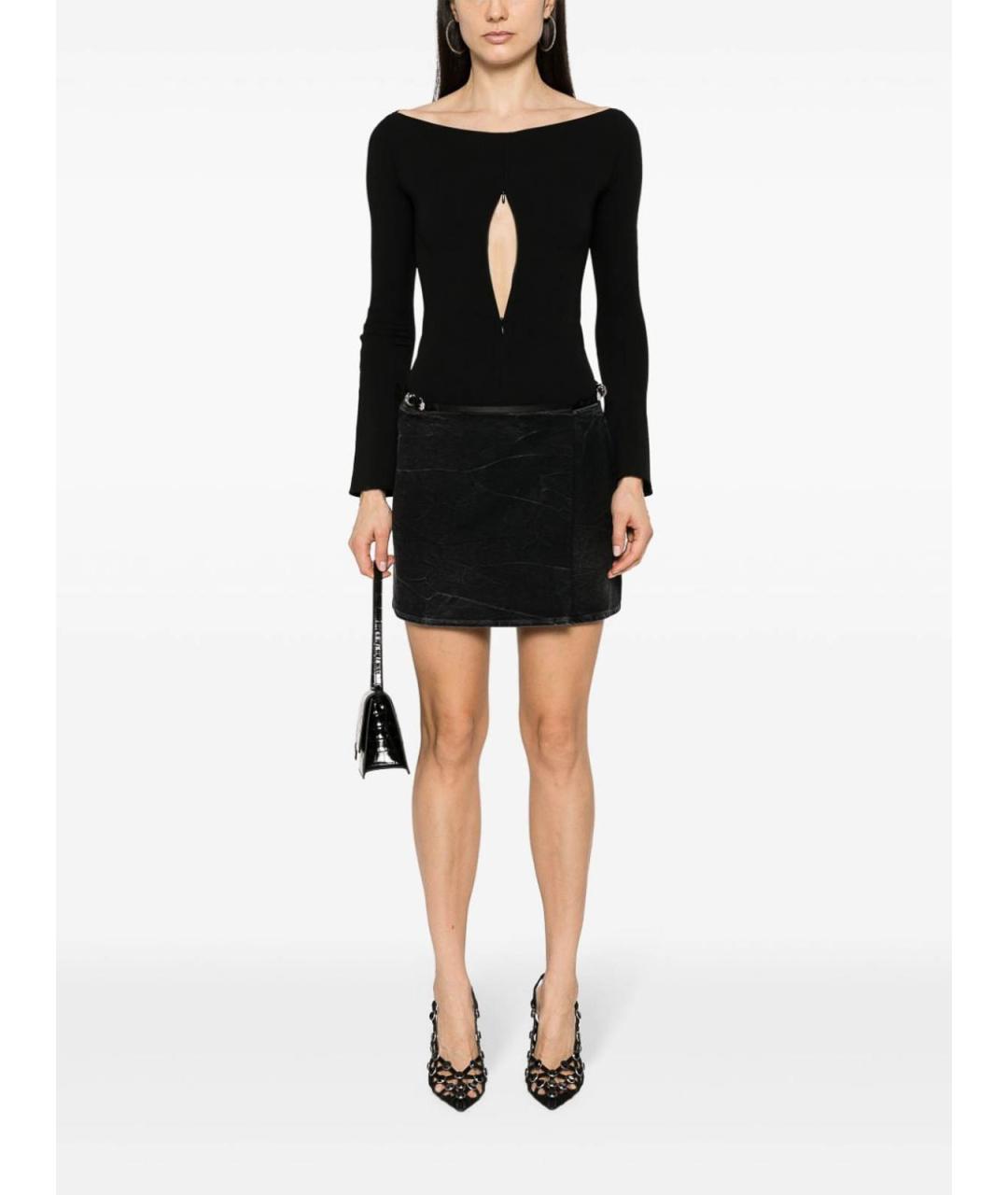 GIVENCHY Черная хлопковая юбка мини, фото 3