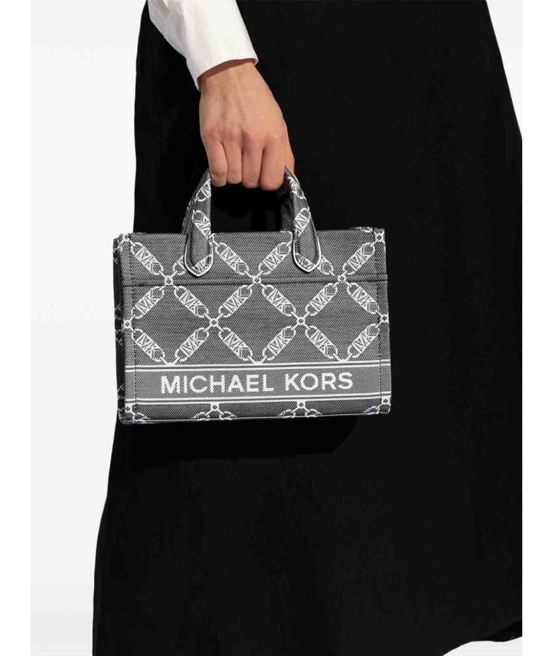 MICHAEL MICHAEL KORS Черная тканевая сумка тоут, фото 6