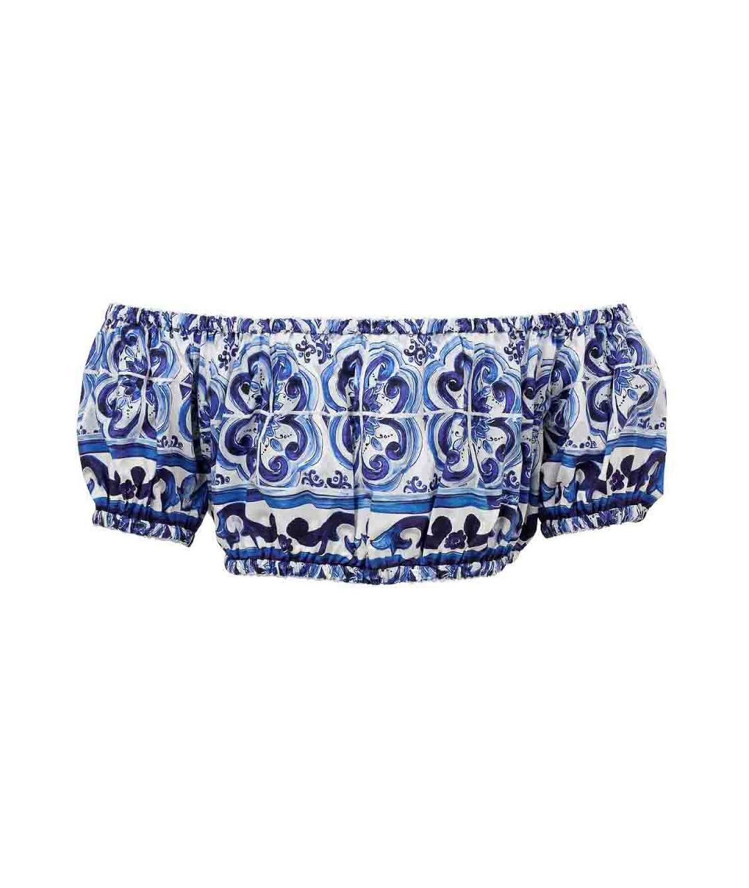 DOLCE&GABBANA Синяя хлопковая майка, фото 2